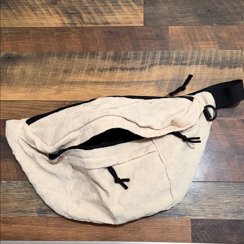 Cream Woven Belt Bag